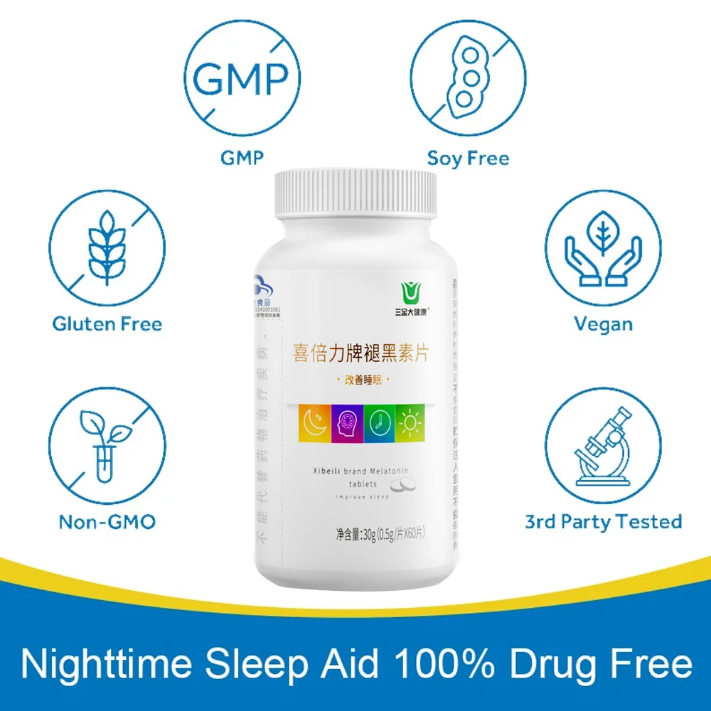 Sleeping Pills Strength Melatonin Help Improve Sleep Night Time Aid Fast Dissolve Dietary Supplement Fall Asleep Faster Longer