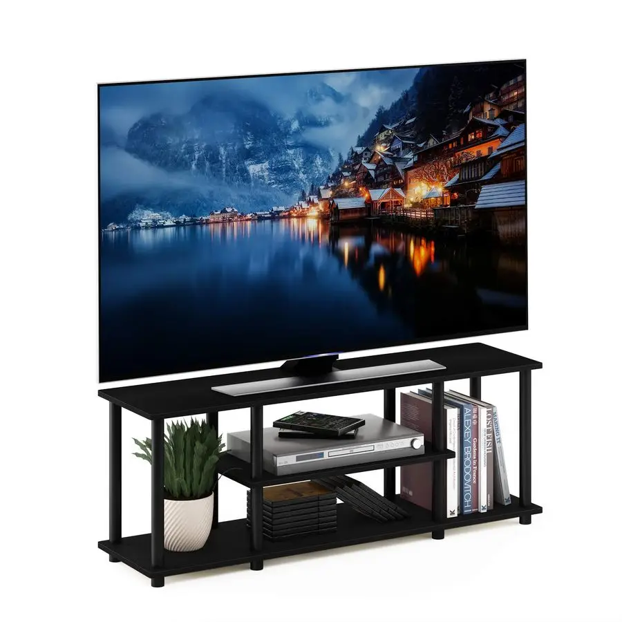 

TurnNTube No Tools 3D 3Tier Entertainment TV Stand up to 50 inch TV, Round Tubes, Walnut