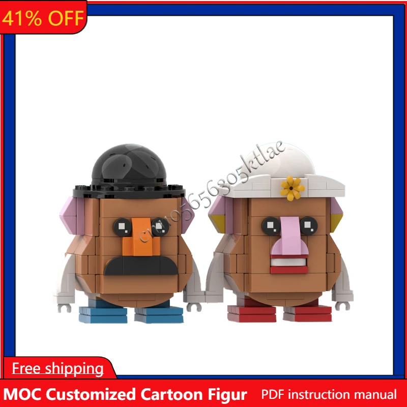 

338PCS MOC Classic Cartoon Figures Mr. Potato Head + Mrs. Potato Head Model Custom Puzzle DIY Education Assembly Set Toys Gifts