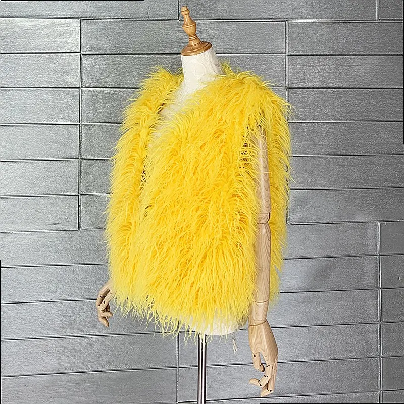 Faux Fur Vest Women Winter Warm Fluffy Vest Outerwear