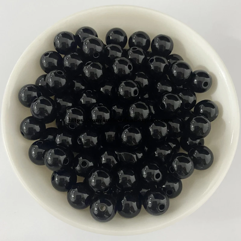 Undurchsichtige gemischte Acryl-Plastik-Abstandsperlen, glatt, rund, 5,5 mm, 7,5 mm, 9,5 mm, Größe wählbar, für Schmuckherstellung DIY – Detail 11