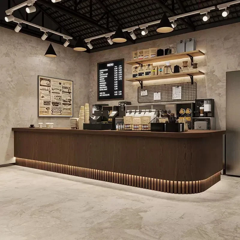 custom.Industrial Style Coffee Cashier Restaurant Front Desk Reception Desk Retro Cement Gray bar Counter Corner Counter Customi