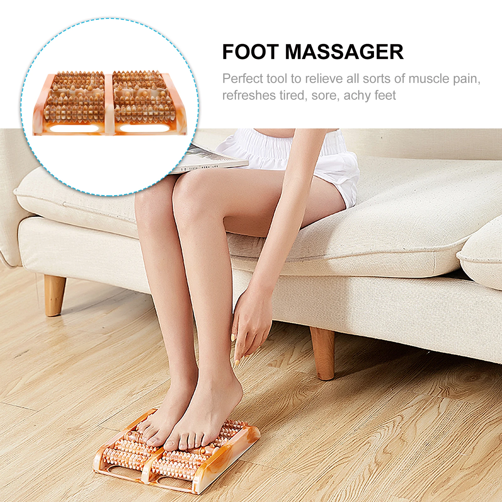 

Foot Massager Roller Rolling Wheel Massager For Muscle Pain Relief Lightweight Compact Foot Massage Tool Home Use Pvc Roller
