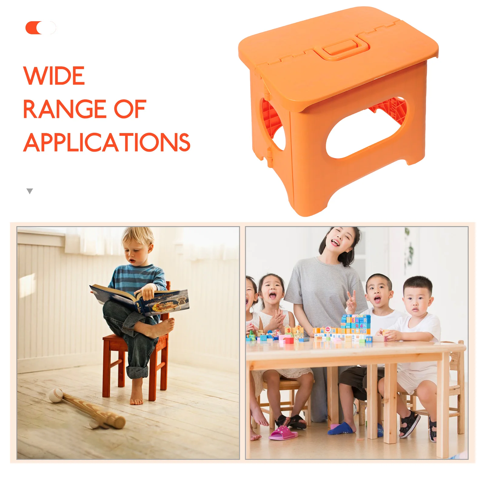 

PP Material Folding Stool Foldable Lightweight Portable Taboret Home Bathroom Office Compact Bench Yellow