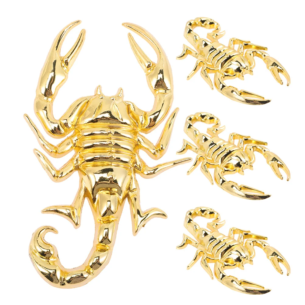 

Gatuida 4Pcs 3D Scorpion Car Sticker Metal Exterior Decoration Badge Automotive Accessories for Men Women