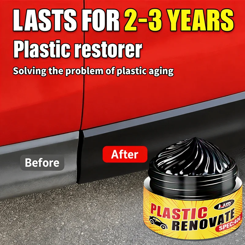 KJM Automotive Faded Plastic Rubber Trim Reconditioning Paste Anti-oxidation Exterior Bumper Gloss Restoring Care Coating