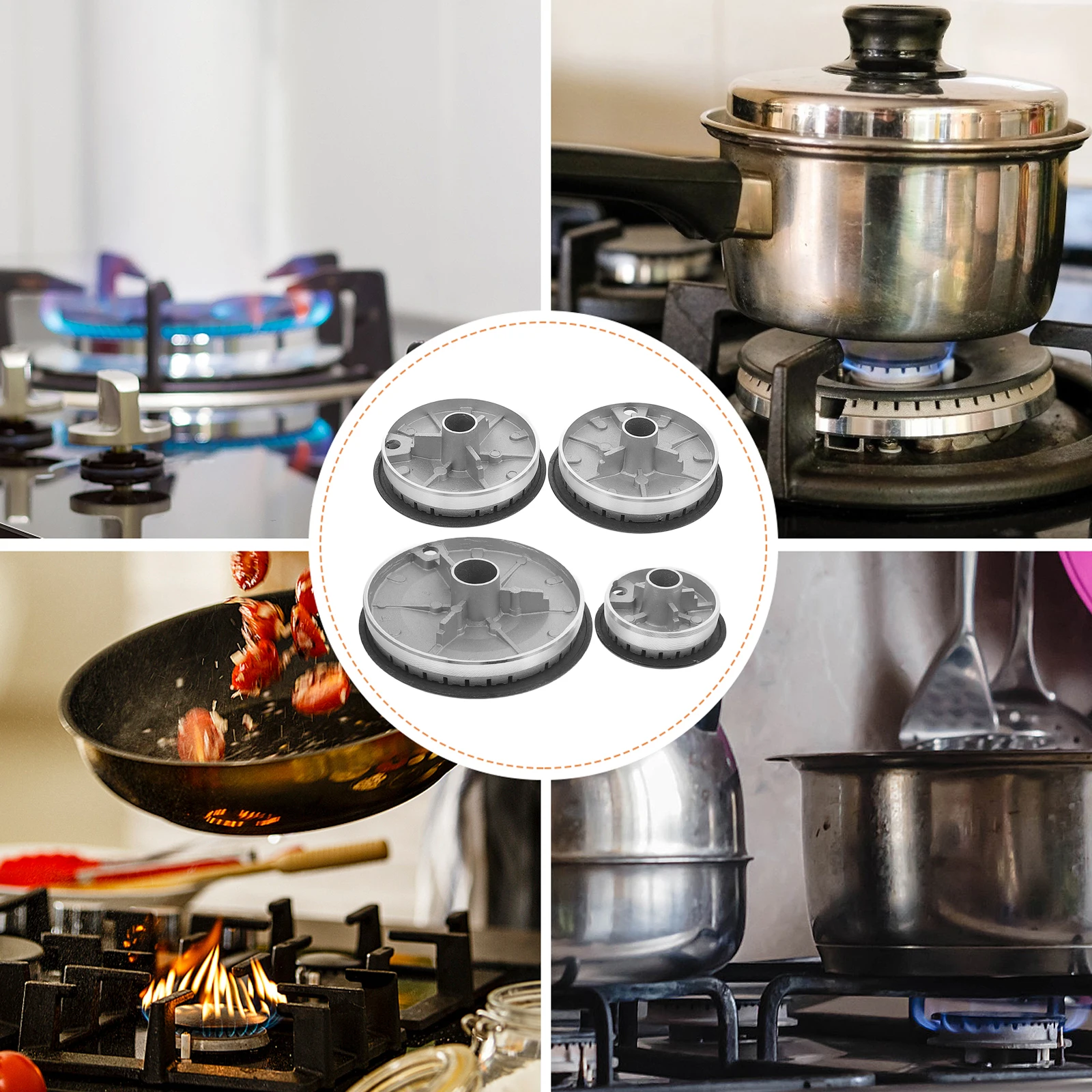 

1 set Accessories Burner Head Replacement Parts Gas Stove Cap Household Cooking Utensils Durable Iron Sturdy Easy Cleaning