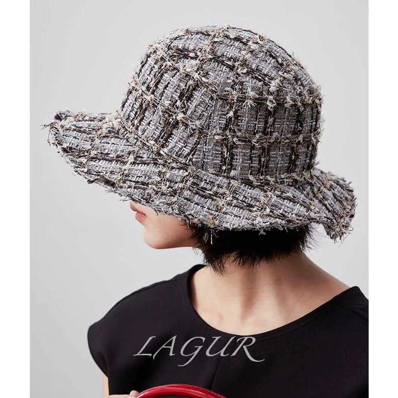 Fisherman's hat tweed new style women's basin fashionable