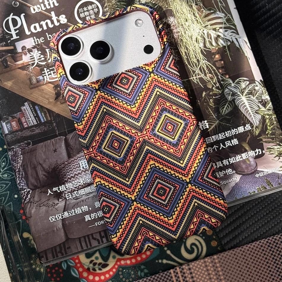 Carbon Fiber Kevlar Texture Magnetic Phone Case for Apple IPhone Air 16 15 14 Plus 13 17 Pro Max Hard Plastic Protective Cover