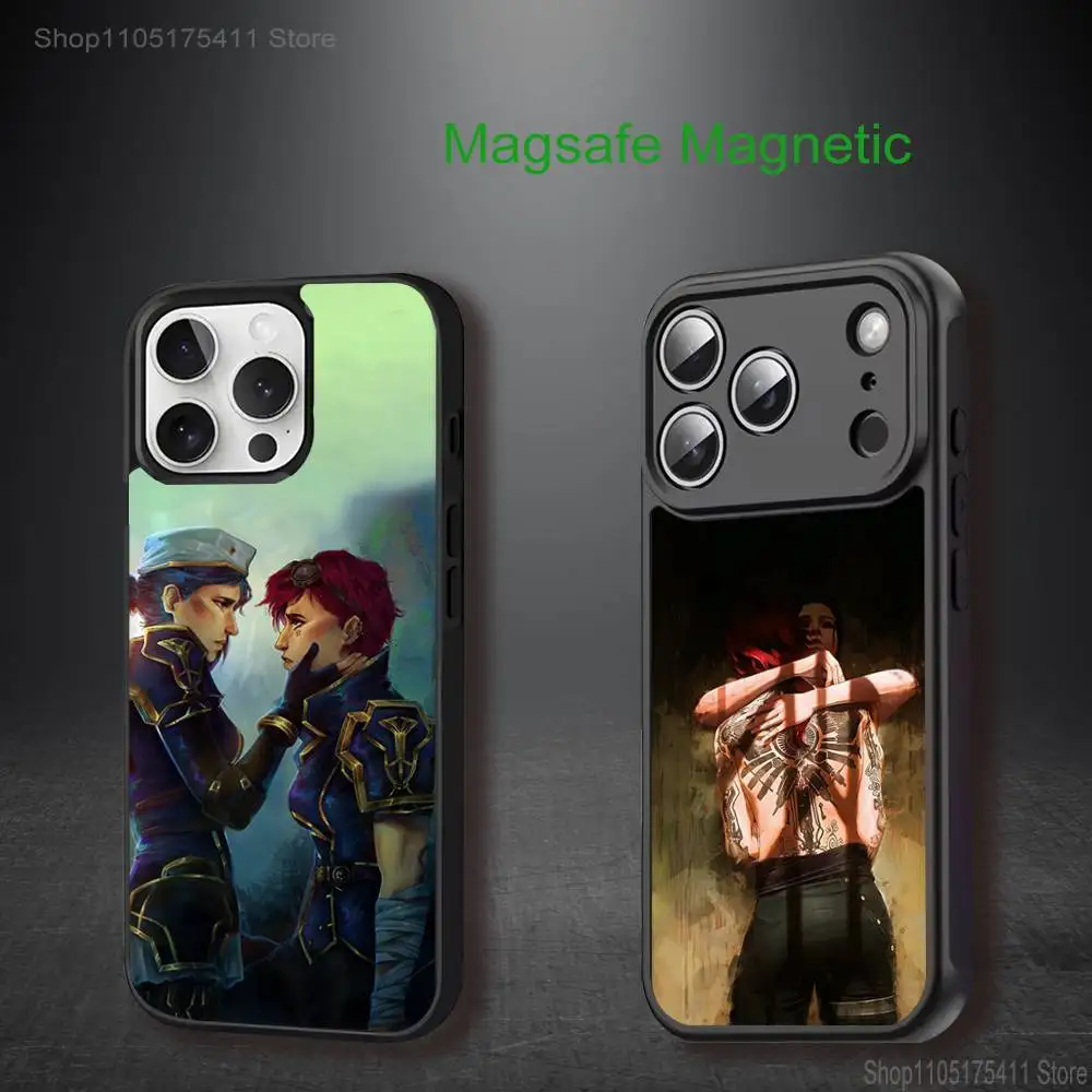 

CaitVi Caitlyn and Vi Phone Case For iPhone 17,16,15,14,13,12,11,Pro,Max,Plus,Mini,SE4,E Magnetic Magsafe Wireless Charging