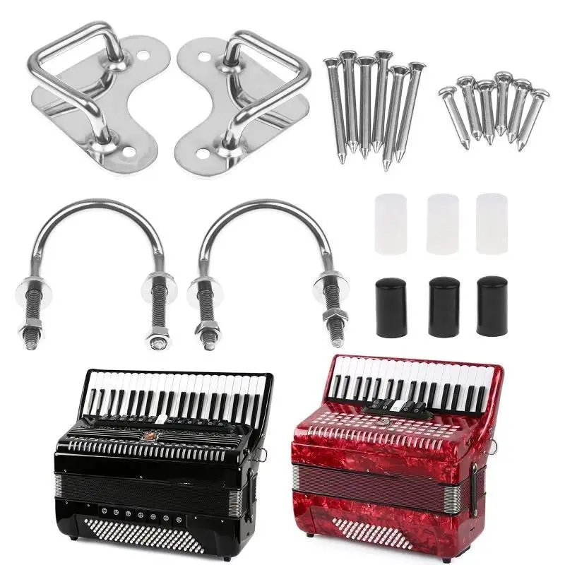 【OD】1Set Accordion Strap Shoulder Strap Loop Buckle Accessories, Belt Buckle Iron Buckles On Both Sides