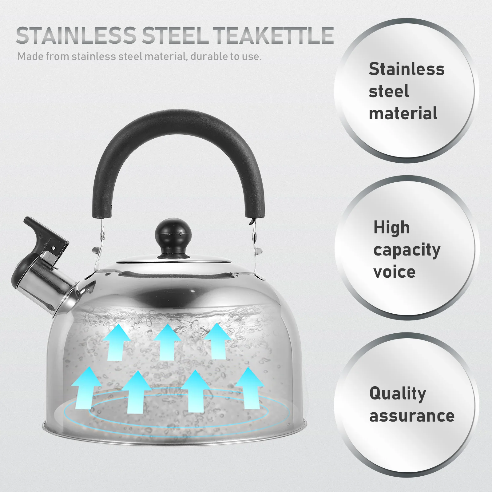 

1Pcs Practical Kettle Stainless Steel Water Boiling Pot Kitchen Tool Kettle