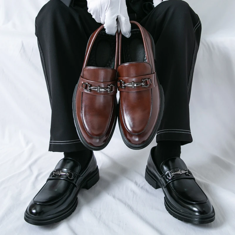 

Новые осенне-зимние простые мужские удобные нескользящие мужские винтажные роскошные офисные оксфорды для отдыха и отдыха