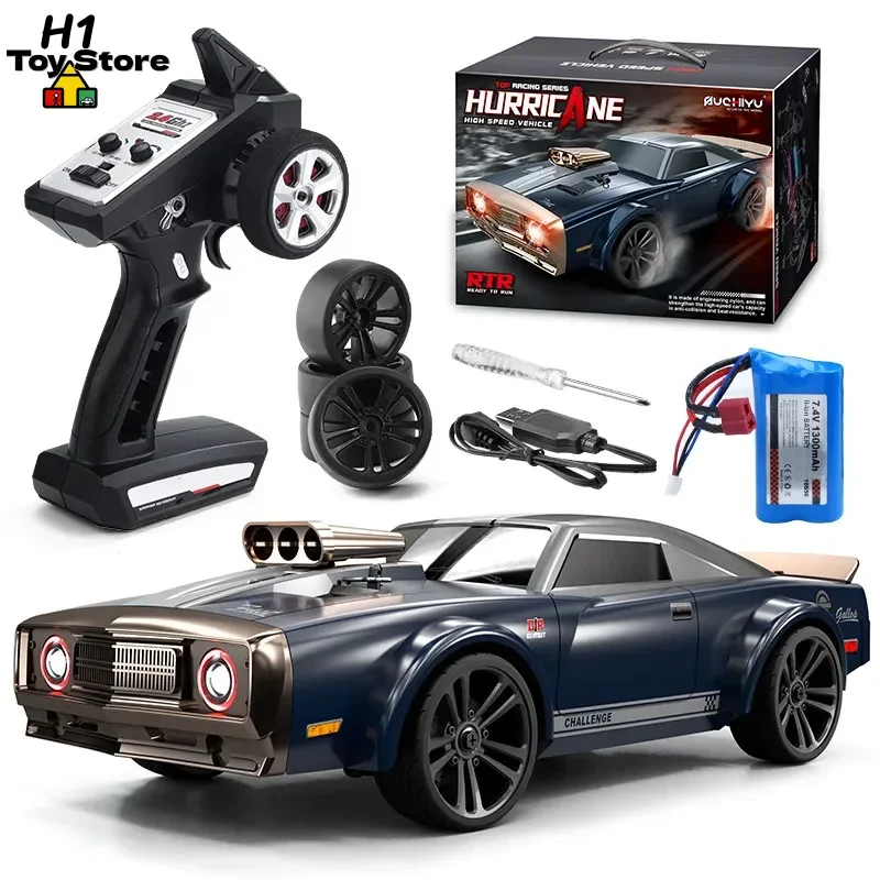 SCY 1:16 Scale Muscle Car RC Brushed 4WD Drift Racer with Full Proportional Control Model 16303 Classic American Style