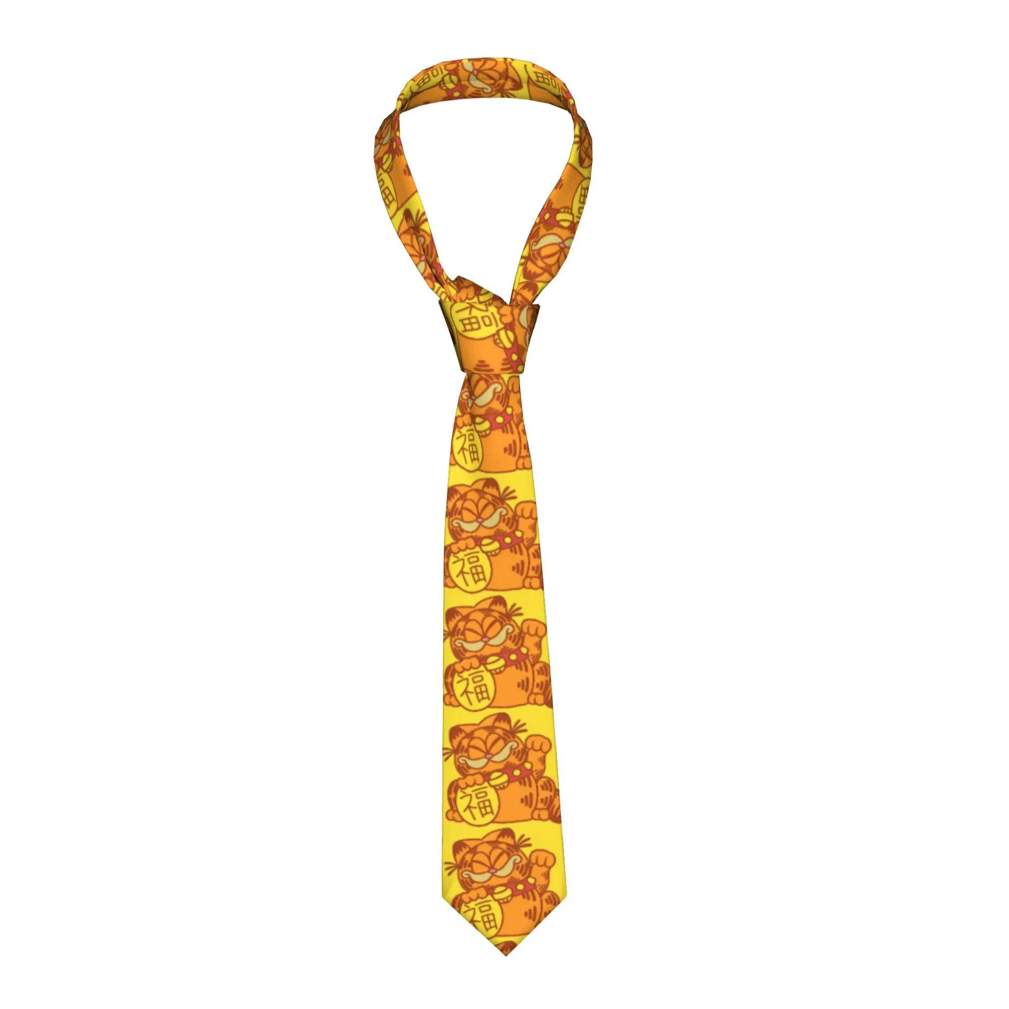 Lucky Orange Neckties Men Polyester 8 cm Casual Neck Tie Garfields cat for Men Shirt Accessories Gravatas Wedding Accessories