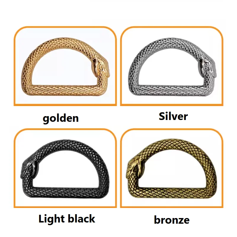 Alloy Snake D Rings Buckle For Webbing Backpacks Straps Cat Dog Collar Chain Buckles Accessorie