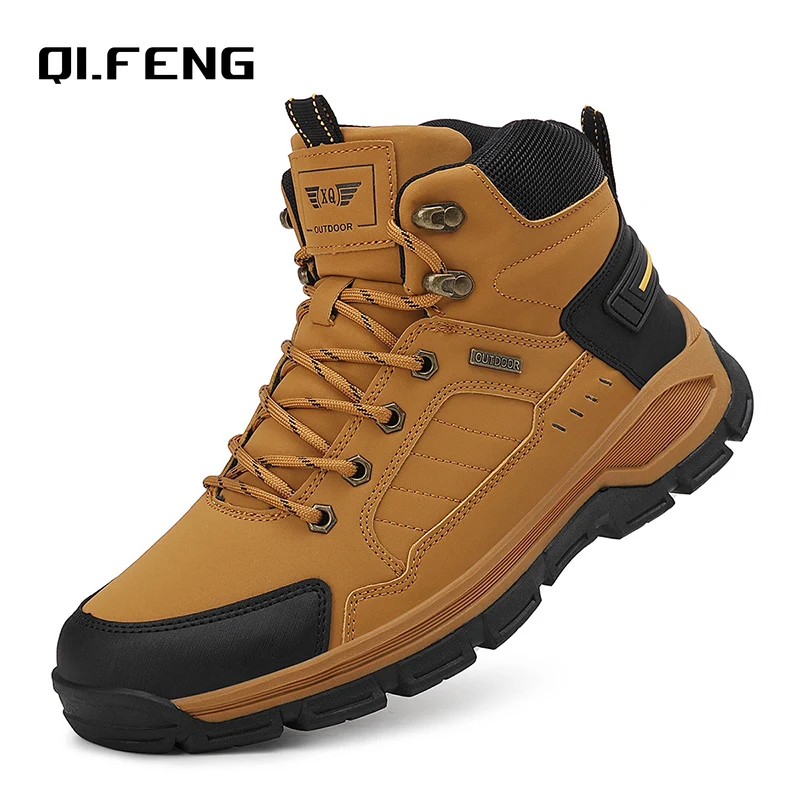 

Outdoor High Top Anti slip Single Shoes Wear resistant Hiking Boots Off road Running Shoes Autumn Winter Large Men's Footwear