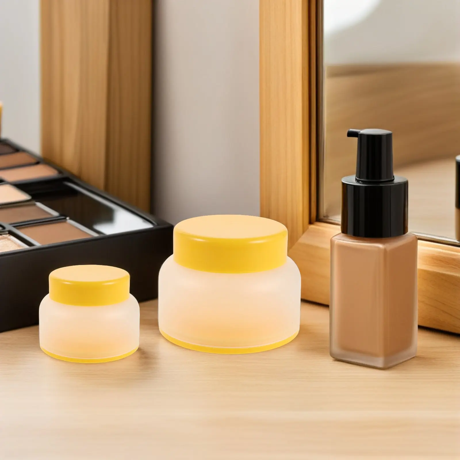 

Набор из 6 пластиковых многоразовых круглых баночек с низким профилем, прозрачные контейнеры для скраба для тела, для путешествий, 30 г, 50 г, 100 г