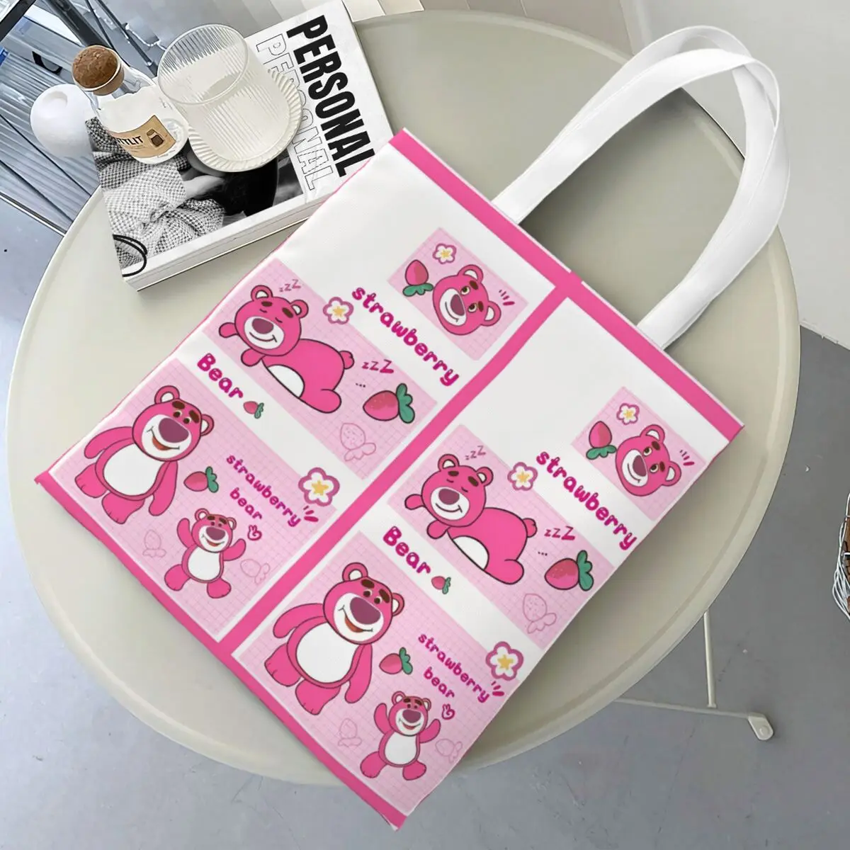 

Холщовая большая сумка Lotso Huggin Bear Toy Story, эстетичная большая вместительная сумка для покупок Lots-o'-Huggin' Bear для женщин и мужчин