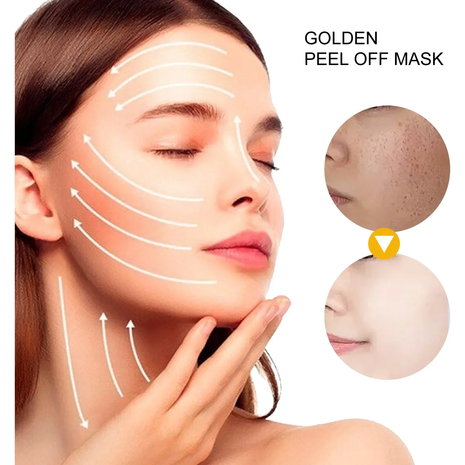 Gold Peel Mask Cleaning Skin Exfoliating Repair Dull Fade Fine Lines Tender Mask Shrinking Pores Refreshing Rejuvenation