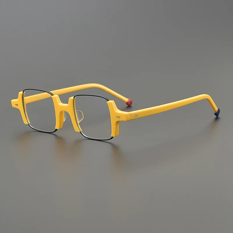 

2025 handmade plate retro glasses frame men's square literary and artistic fan youth myopia glasses women can be equipped with