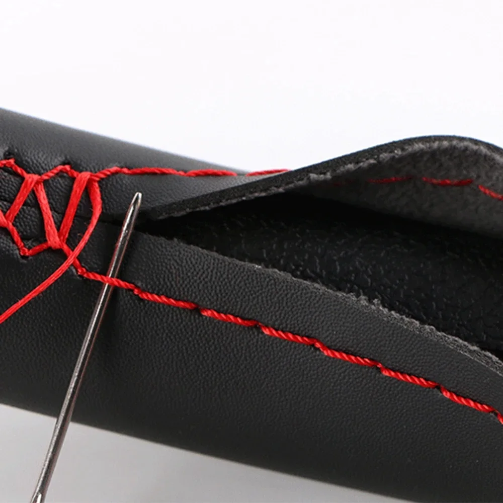 36 cm/40 CM Weiche Lenkrad Abdeckung Universal Leder Geflecht Griff Abdeckung Mit Nadel Und Faden Innen auto-styling Zubehör – Detail 3