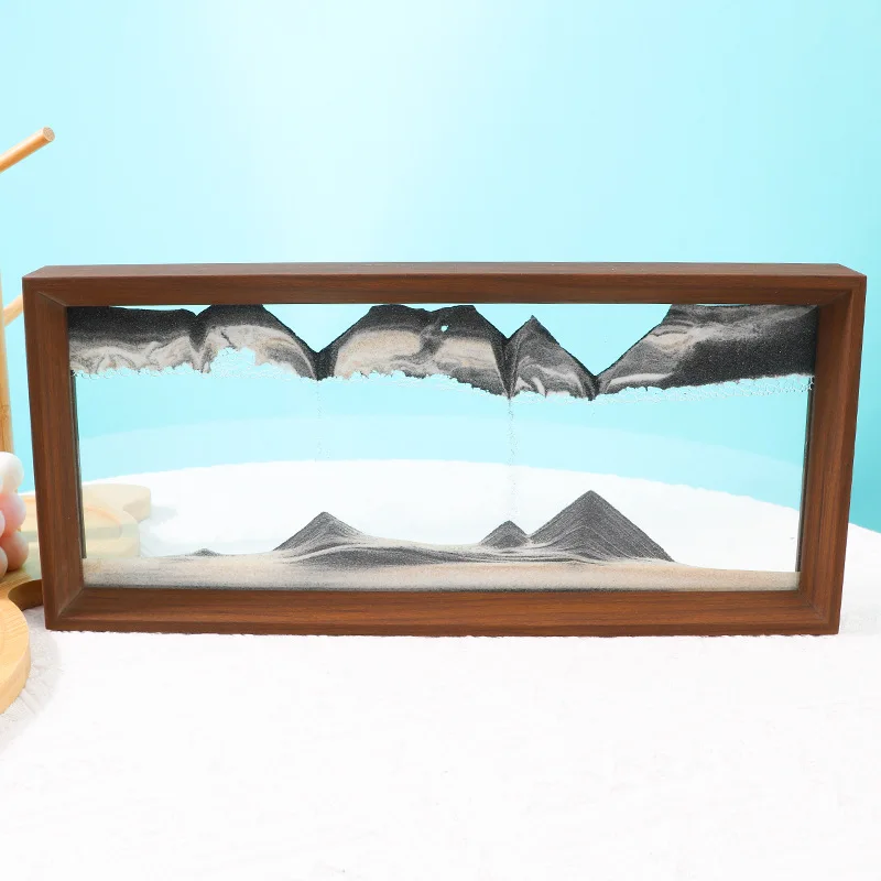 3D Stereoscopic Wooden Frame Sand Painting Sculpture for Home, Living Room