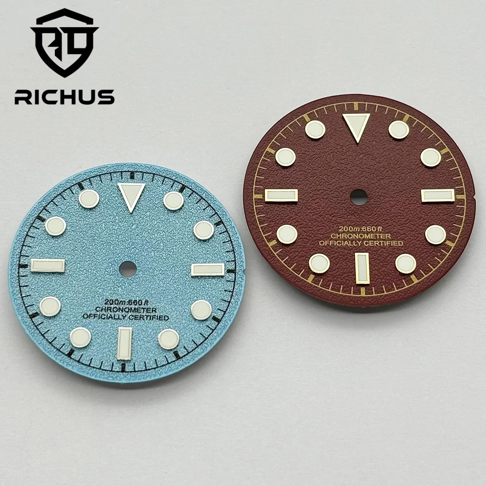 RICHUS Dial Green Luminous Fit NH34 NH35 NH36 Miyota8215-DG ETA 2836 2824 Movement Watch Accessories