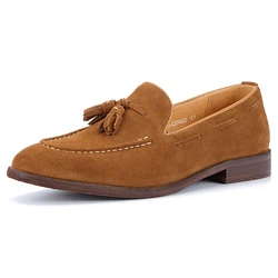 Hot Sale Men Soft Moccasin Driving Suede Genuine Leather Boat Fancy Comfortable Slip on Casual Loafer Shoes Flats