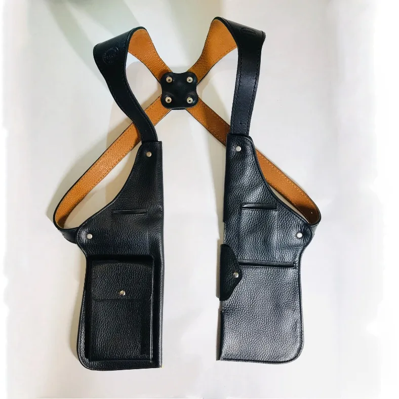 Medieval Steampunk Leather Shoulder Bag Vintage Phone Case Wallet Double-Layer Pocket Gun Holster Pirate Costume Handbag 3