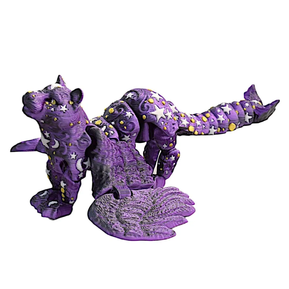 

Oint Movable 3D Printing Lion Simulation Animal Creative Design Simulation Lion Model with Wings Star Moon Theme