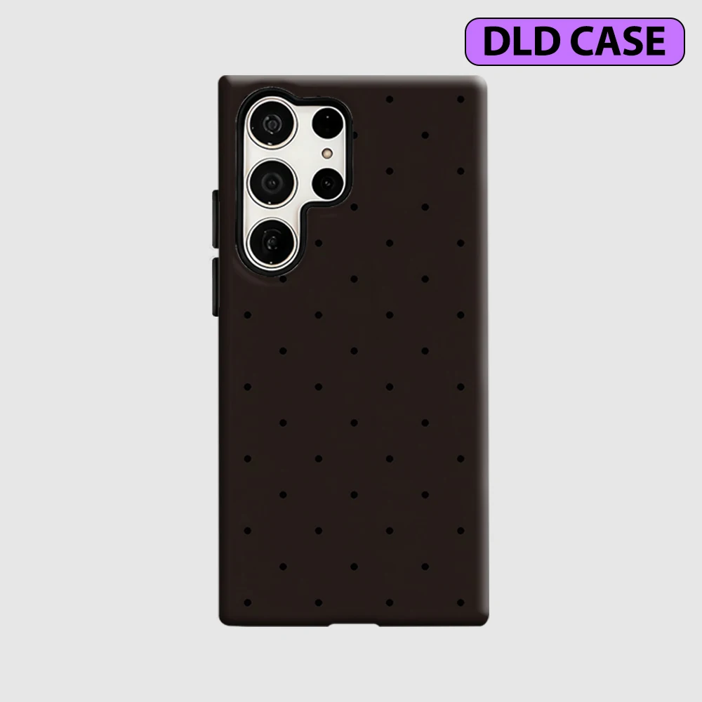 Chocolate Dots Phone Case for Samsung Galaxy S26 S25 Ultra S24 S23 Ultra Plus Shockproof Double Layer Tough Back Cover