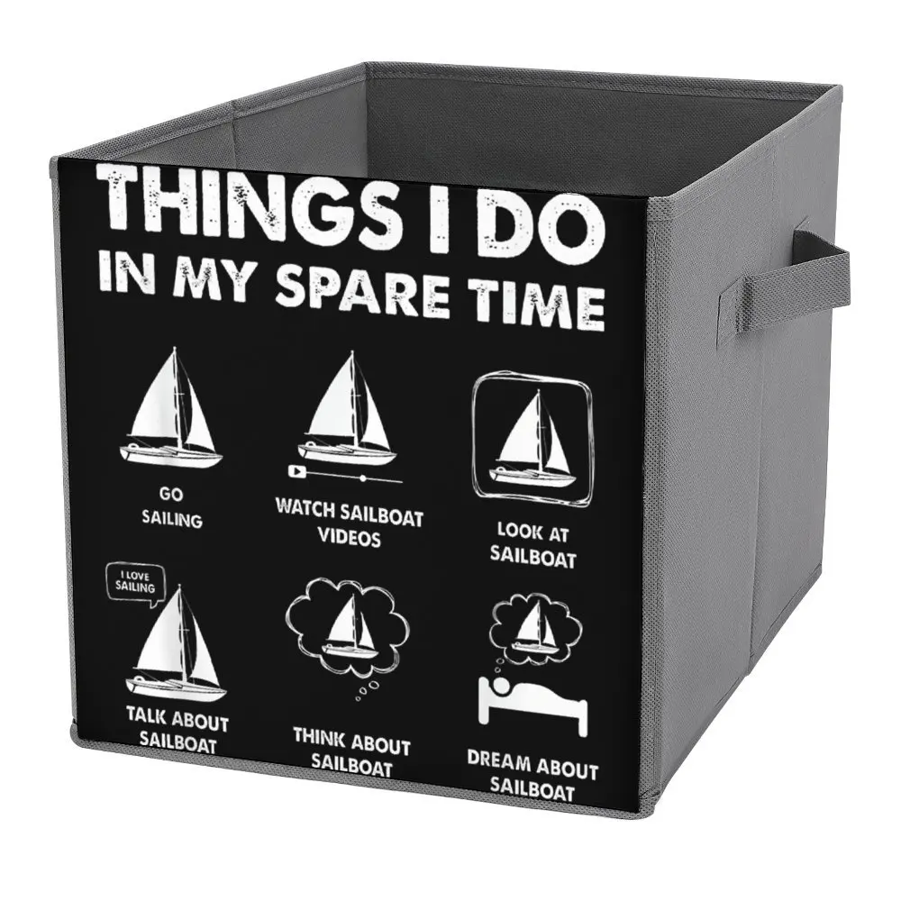 Things I Do In My Spare Time Boating Sailin Folding Storage Box Storage Bins Large Capacity Novelty Towels Super Soft Portable B