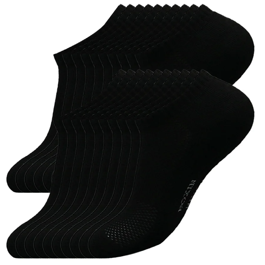 20 Pairs Men's Solid Color Sport Short Socks Set Warm Black White Cool Autumn Winter Comfortable Male Dropshipping