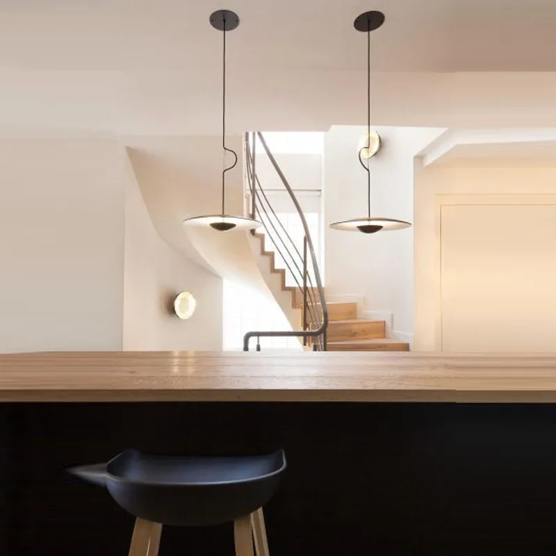 Nordic Design Led Pendant Lights Wood Grain Black For Dining Table Room Kitchen Hanging Lamp Fixture Home Decor Lighting Lusters