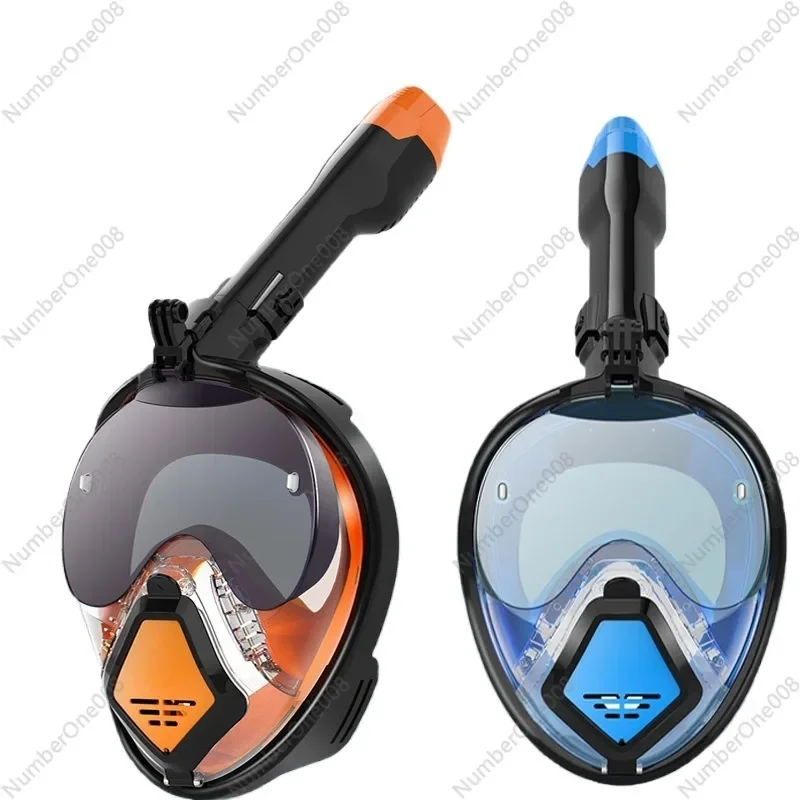 New Snorkeling Mask, Children's Adult High Definition Anti-fog Foldable Swimming Full Dry, Myopia Diving Mask