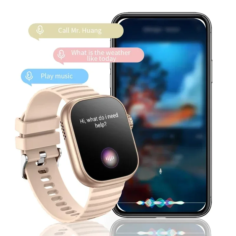 For Android IOS Universal 2.01 Inch Bluetooth Call Smartwatch Men Support 100 Sport 2024 New Women Rotary Keys Smart Watch +Box