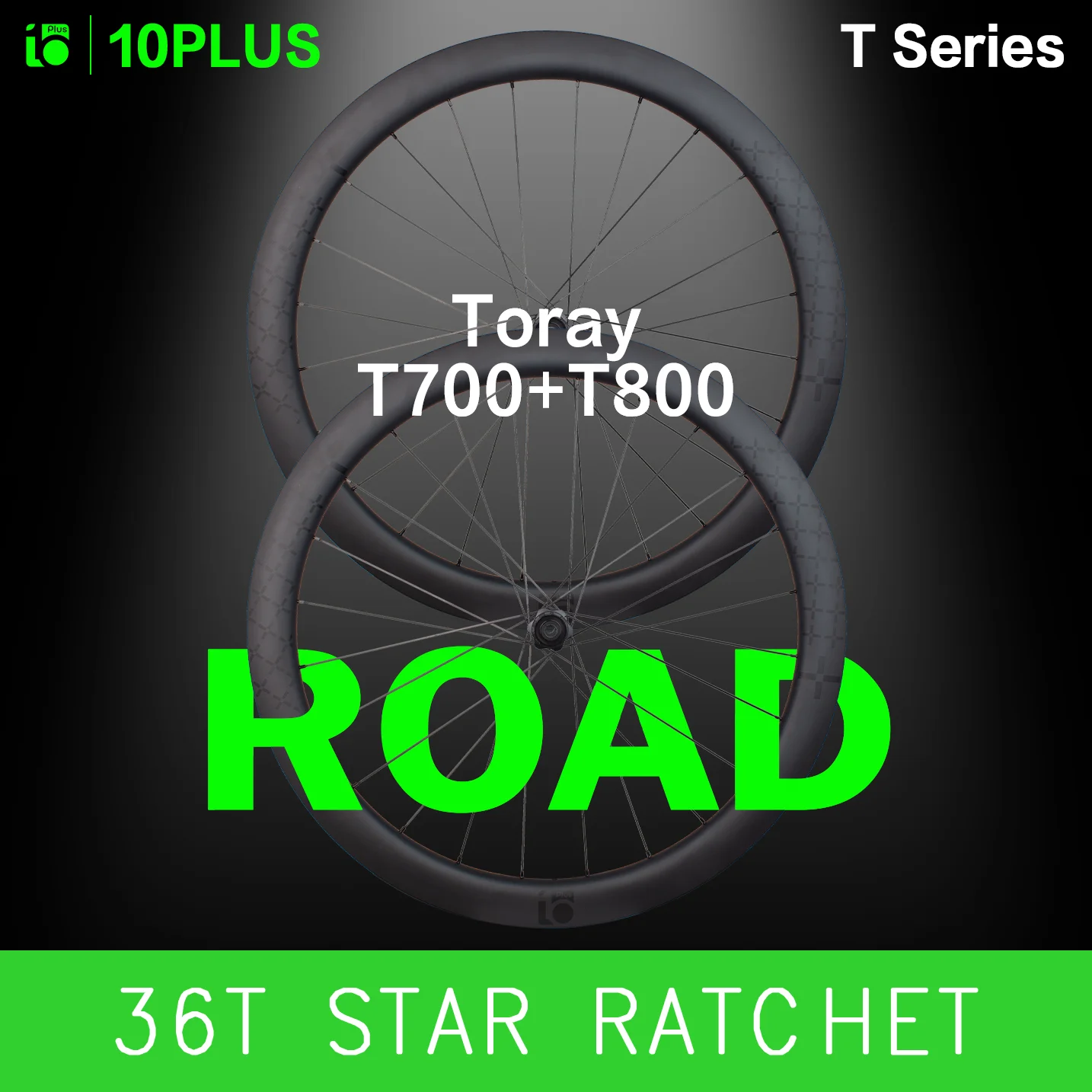 10PLUS T Series 38/50mm Quick Release 700c All Rounder Carbon Wheels Disc Brake 36T Ratchet System Fast Engagement Road Bike