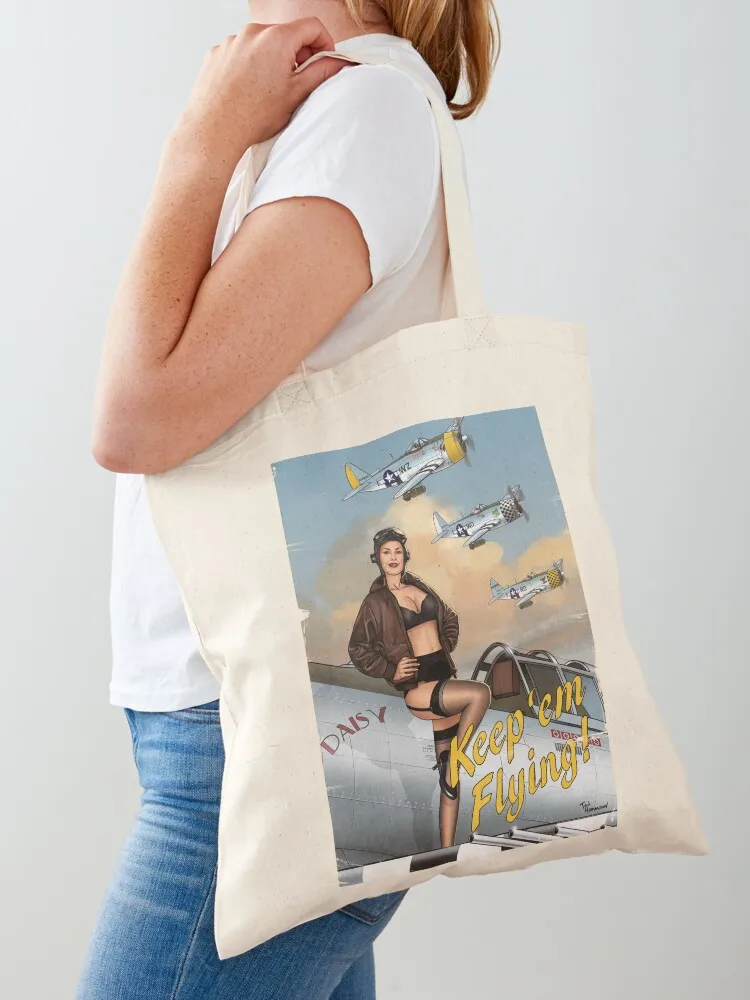 حقيبة حمل Keep 'em Flying حقيبة قماشية للنساء حقيبة حمل مخصصة جمالية