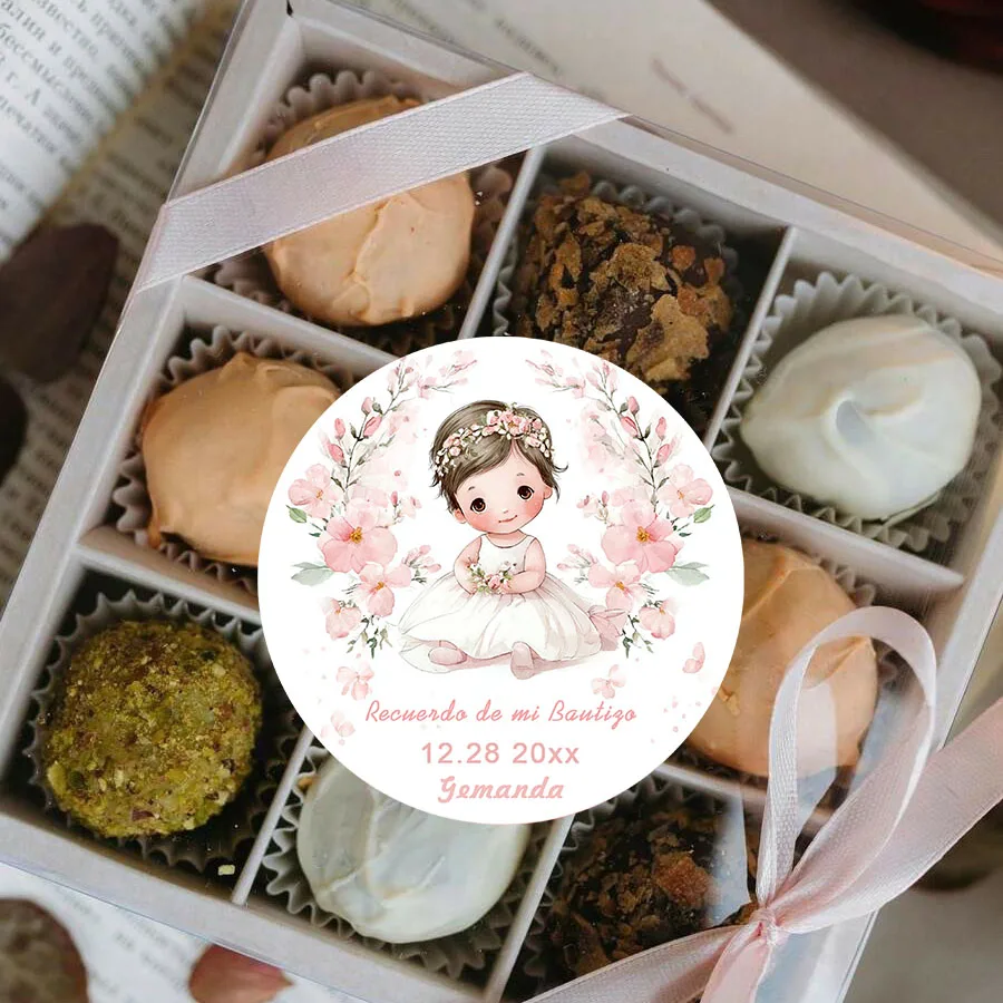 90 قطعة من ملصقات الأسماء وأعياد الميلاد لتغليف هدايا حفلات المعمودية