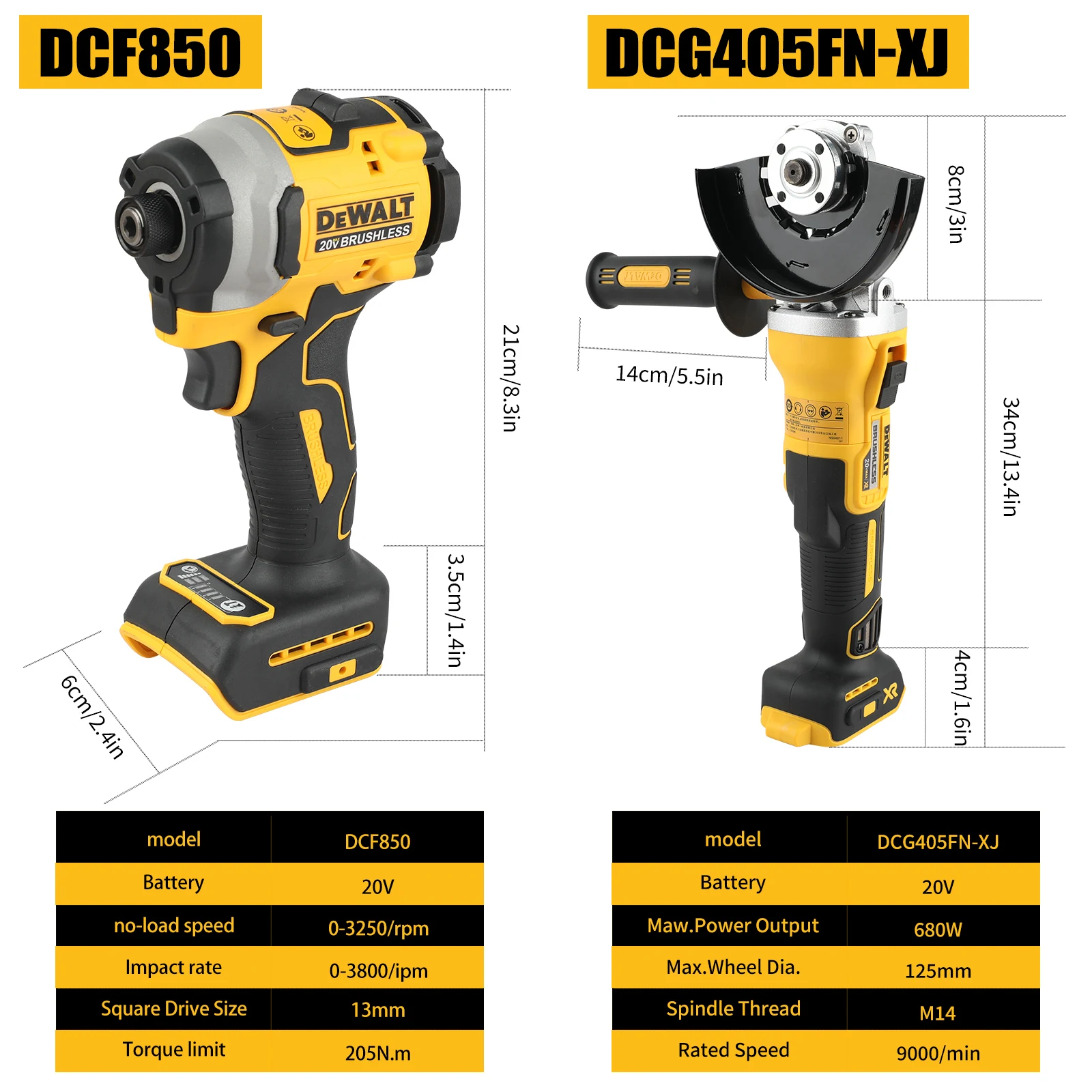 DeWalt Dcf850 Dcg405FN bag electric screwdriver angle grinder polishing machine 2 tool combination hand drill impact drill