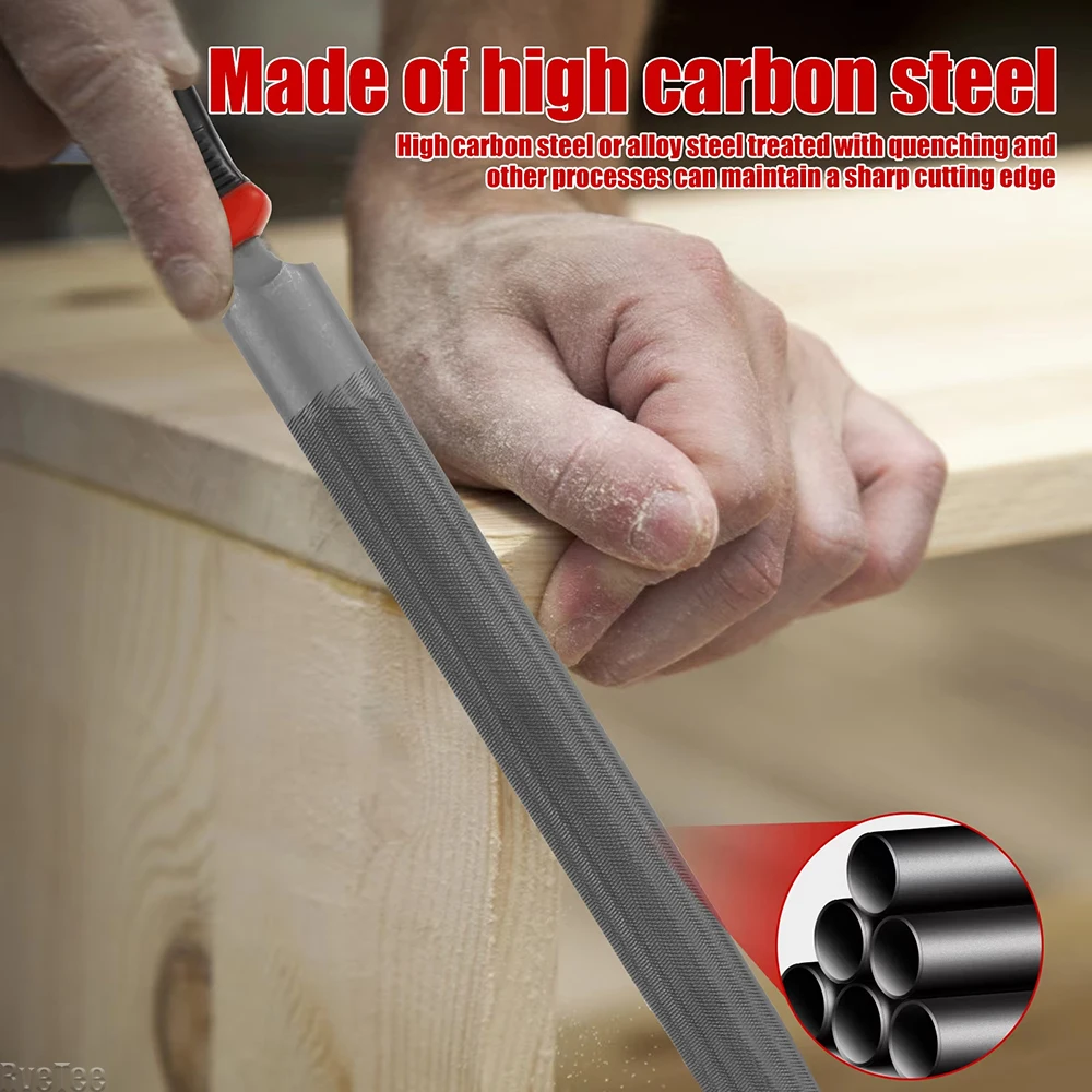 Premium Needle File Set High-Carbon Steel Files with Non-Slip Ergonomic Handles for Precise Filing on Wood Plastic Model Tool