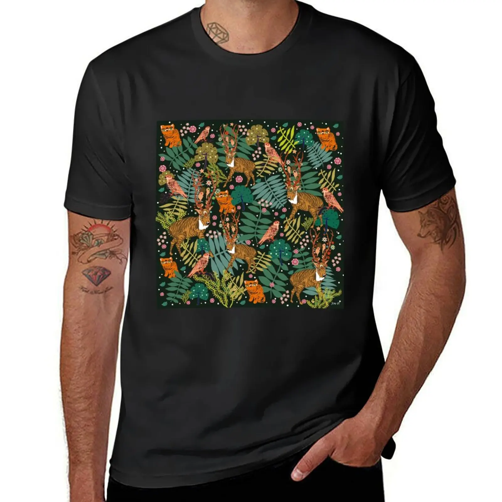 Deer Forest T-Shirt animal prinfor boys blacks customs t shirt for men