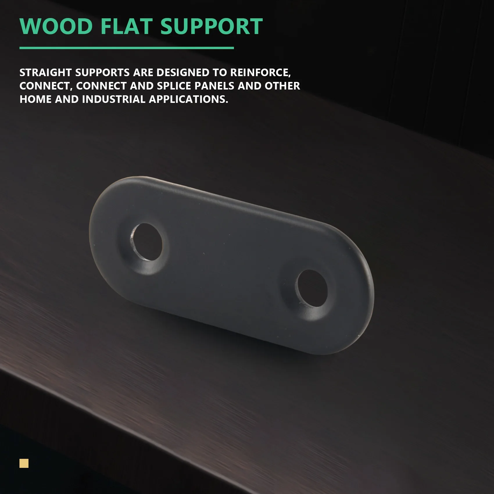 Staffe diritte da 22 pezzi Connettore piastra di rammendo nero in acciaio inossidabile con viti Staffe piatte per legno CALDO