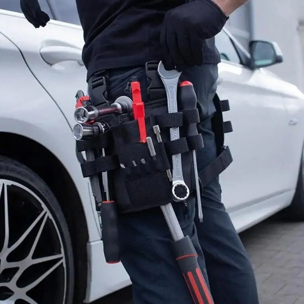 

Tool Pouch Adjustable Tool Bag Waterproof Tool Belt Bag with Drill Bit Holder for Quick Access Lightweight Leg Pouch for Small