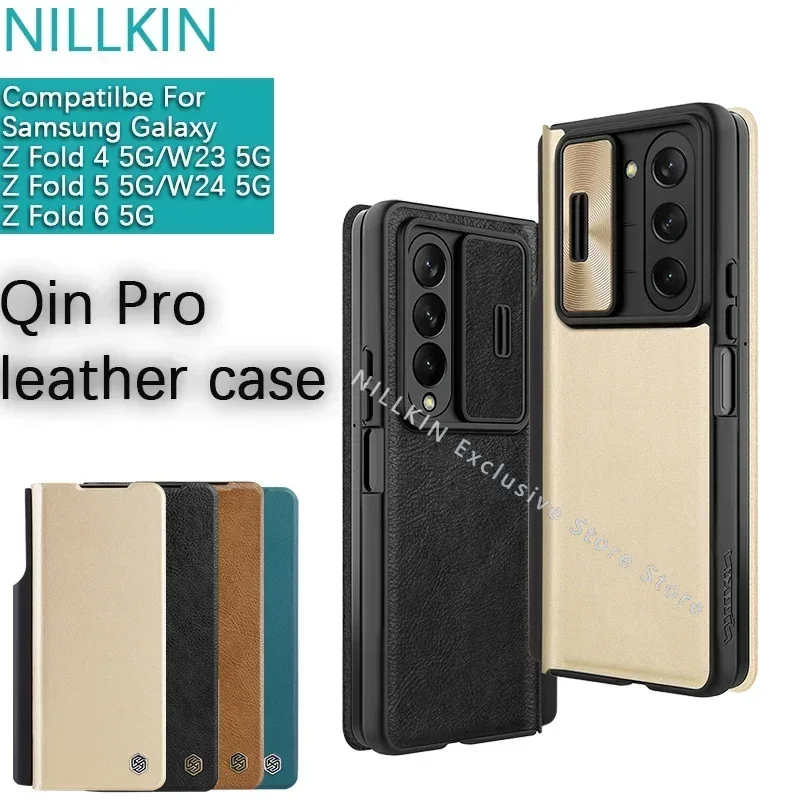 

Nillkin для Samsung Galaxy Z Fold 6/Z Fold 5/Z Fold 4/W24 W23 Qin Pro кожаный откидной чехол слайд для телефона защитный чехол