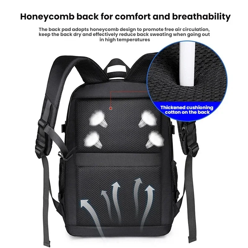 حقيبة ظهر رجال الأعمال متعددة الوظائف - سعة كبيرة، مقصورات متعددة، حقيبة ظهر للكمبيوتر المحمول، حقيبة ظهر للسفر، حقيبة ظهر ترفيهية