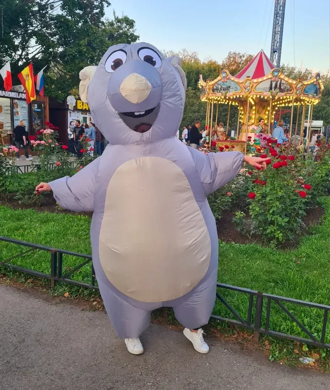 

Inflatable gray mouse costume adult blowing mouse costume fun Halloween Christmas Party cosplay costume set