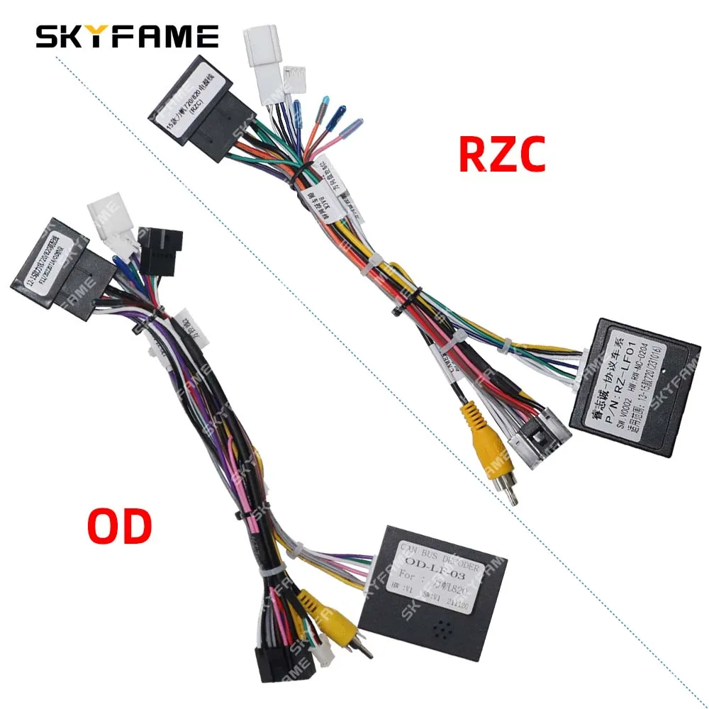 SKYFAME Car 16pin Wiring Harness Adapter Canbus Box Decoder Android Radio Power Cable For Lifan 820 720
