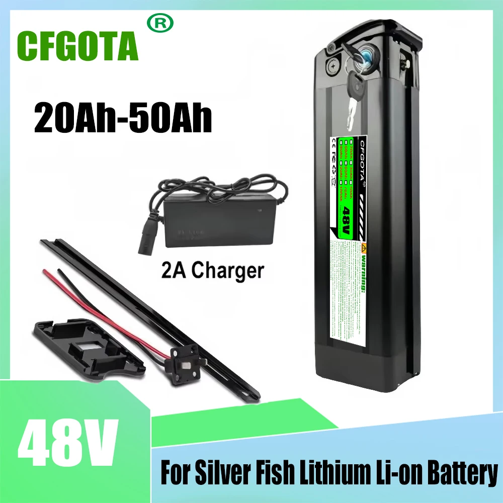 Air freight, 48V 20Ah-50Ah lithium battery pack, for Silver Fish 250W 350W 500W 1000W motor, built-in BMS protection